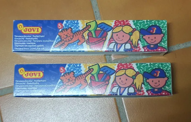 2 Cajas Jovi Temperas Escolares 5 Colores