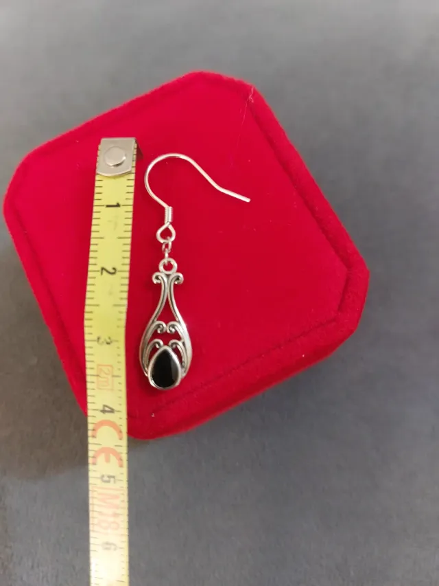 Pendientes Plata 925 Isabelinos Ónix Negro