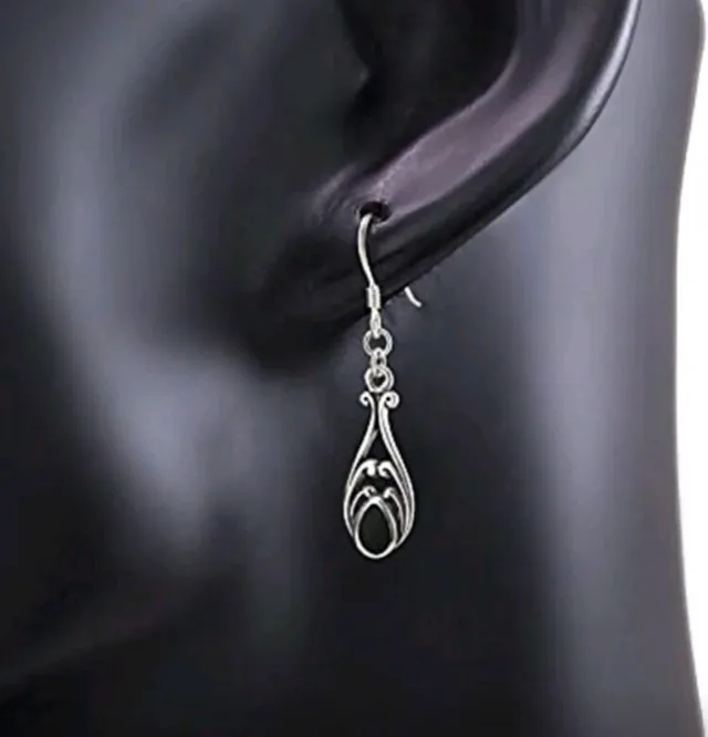 Pendientes Plata 925 Isabelinos Ónix Negro