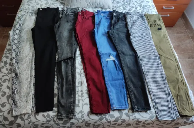 Lote 10 Pantalones Varias Marcas Chica talla 34-36