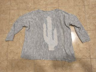 Jersey L Mujer Gris y Blanco