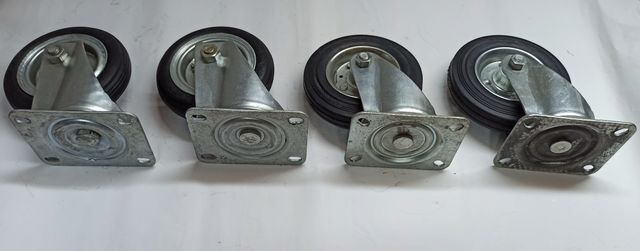 4 Ruote industriali Girevoli in Gomma 160 mm