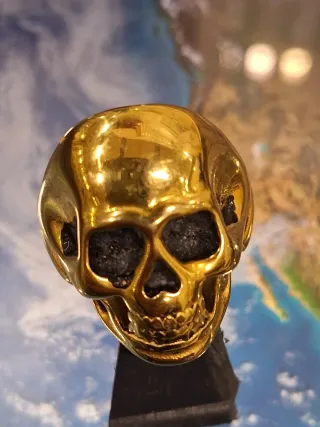 Anello uomo teschio oro