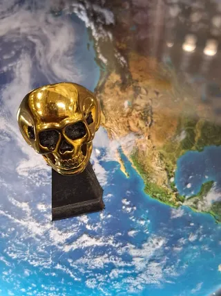 Anello uomo teschio oro
