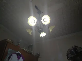 Lámpara de techo forja cristal metal
