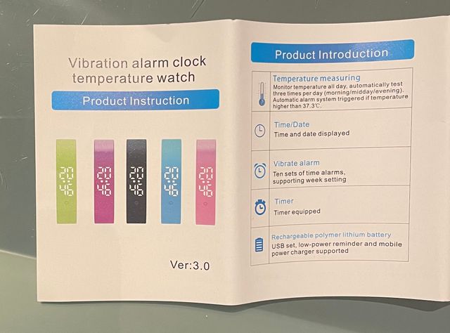 Orologio sveglia vibrazione + temperatura