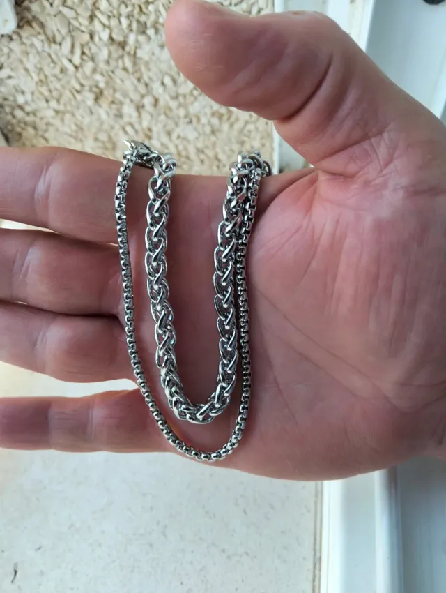 Pulsera Doble Acero Inoxidable Trenzado