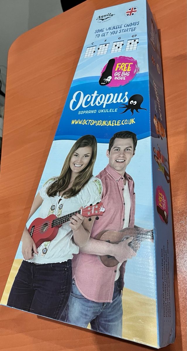 Ukelele Soprano Octopus Azul Brillante