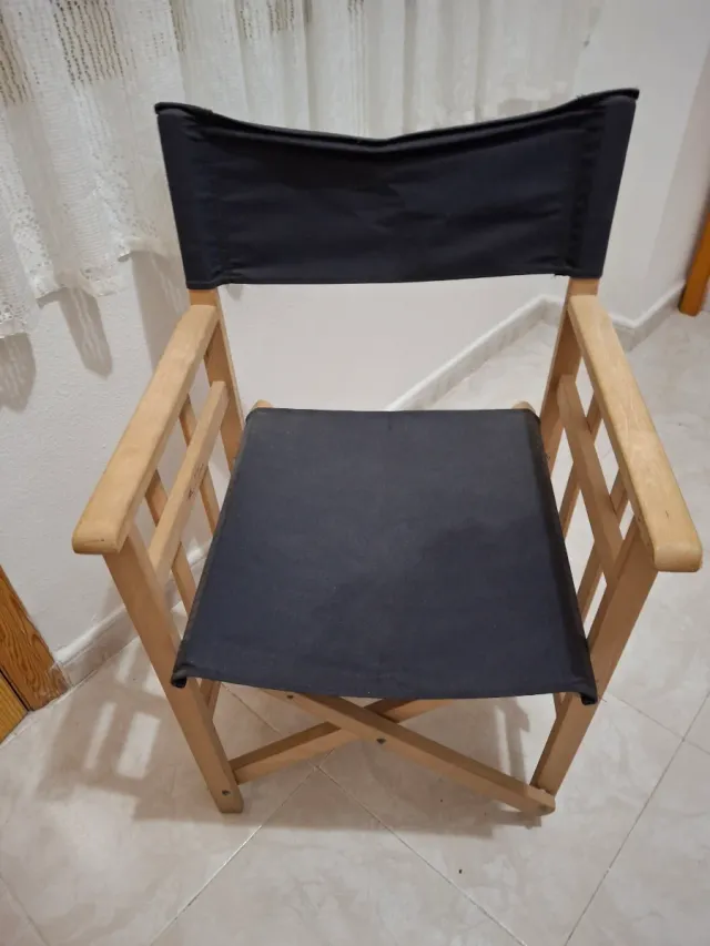 Silla Director Madera y Lona Negra