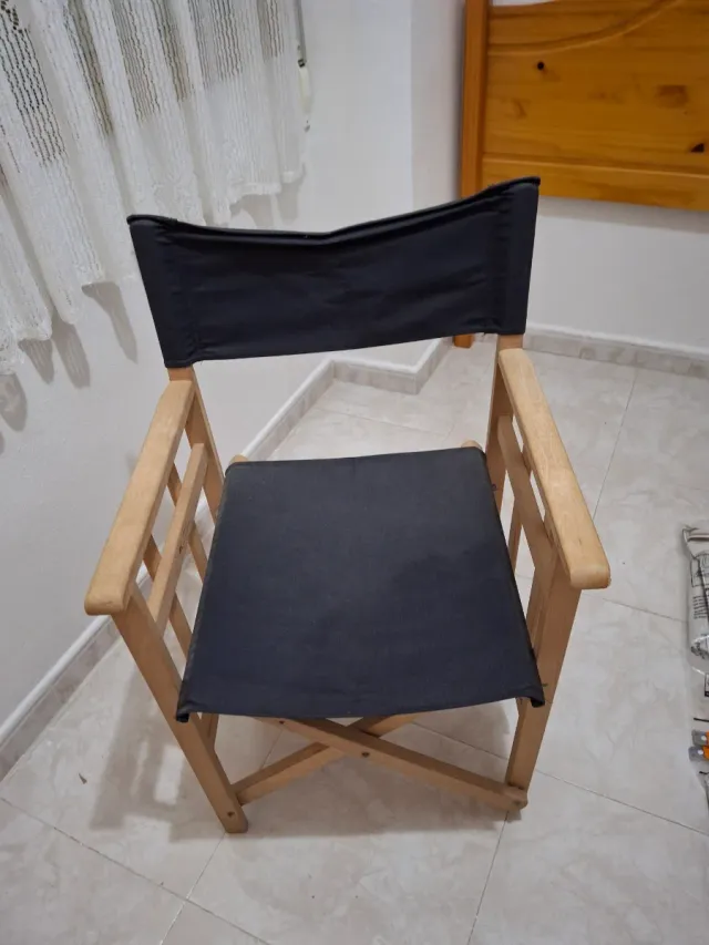 Silla Director Madera y Lona Negra