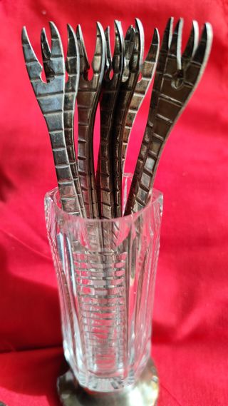 ¡Descuento! Tenedores Aperitivo Cristal y plata