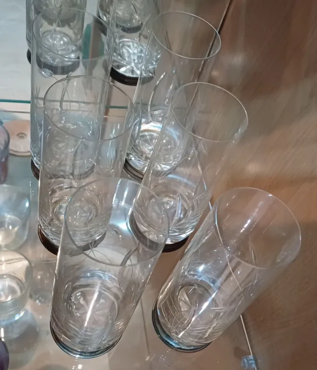 Vasos altos con pie de plata