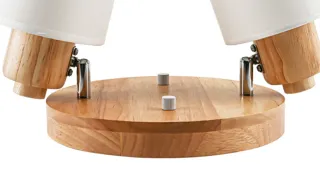 Lámpara DOUGHELEC madera y tela✅️