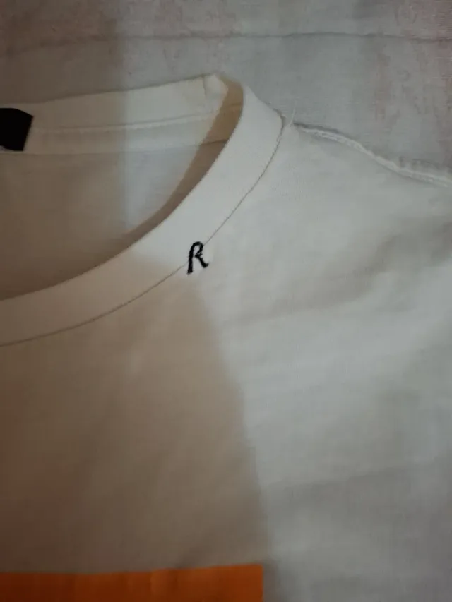 Camiseta Replay Blanca con Logo Naranja