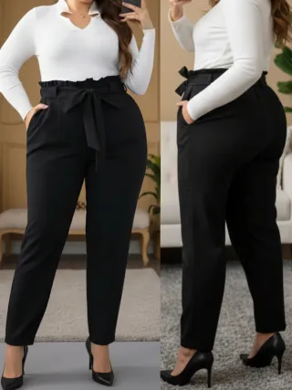 Pantalon negro de vestir talla grande (50-52) 4XL