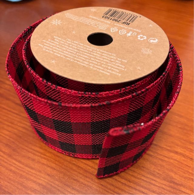 Rollo cinta decorativa cuadros rojo/negro 5cm