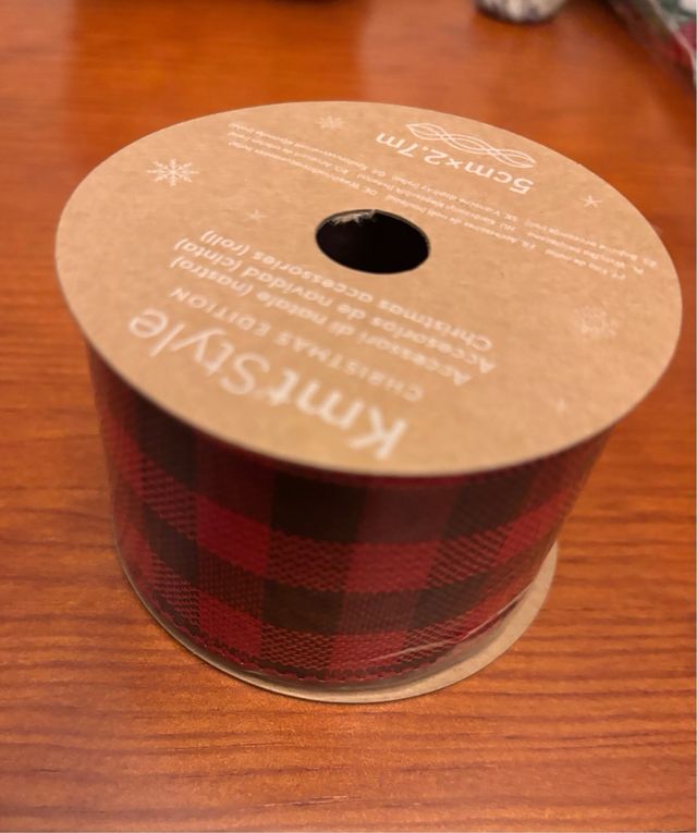 Rollo cinta decorativa cuadros rojo/negro 5cm