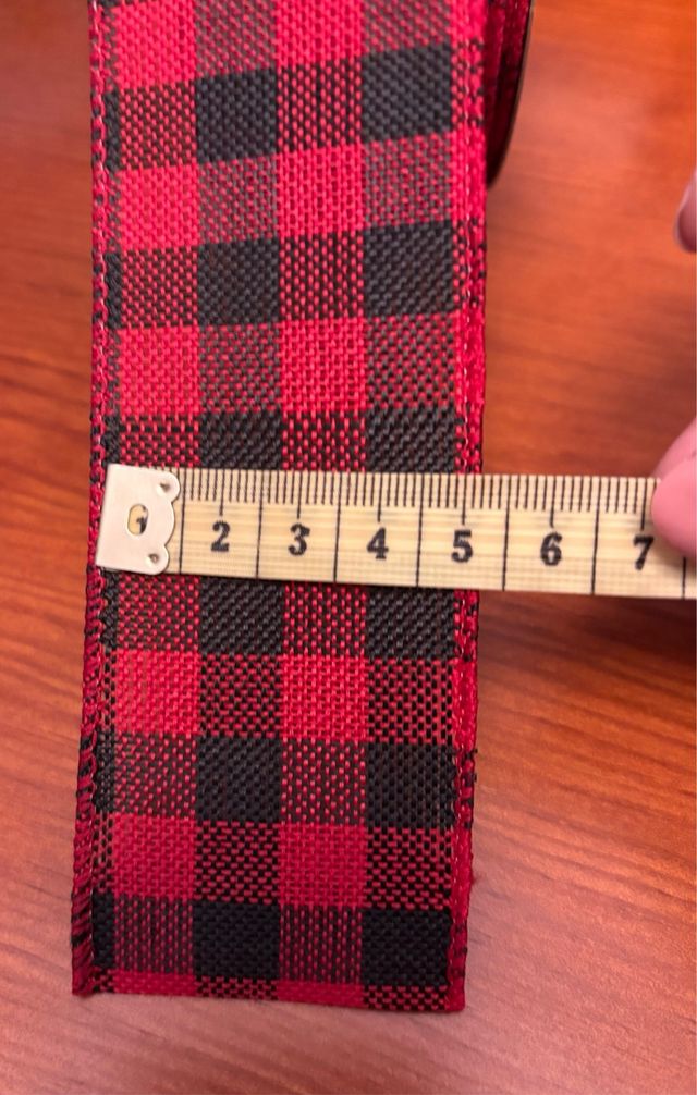 Rollo cinta decorativa cuadros rojo/negro 5cm