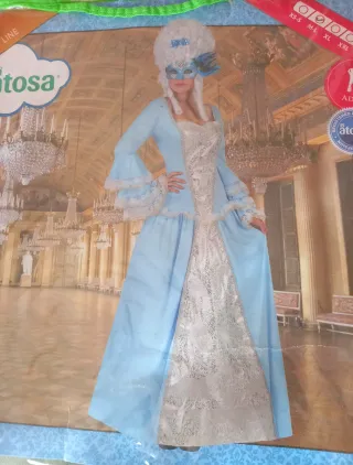 Disfraz de época azul y plateado Atosa