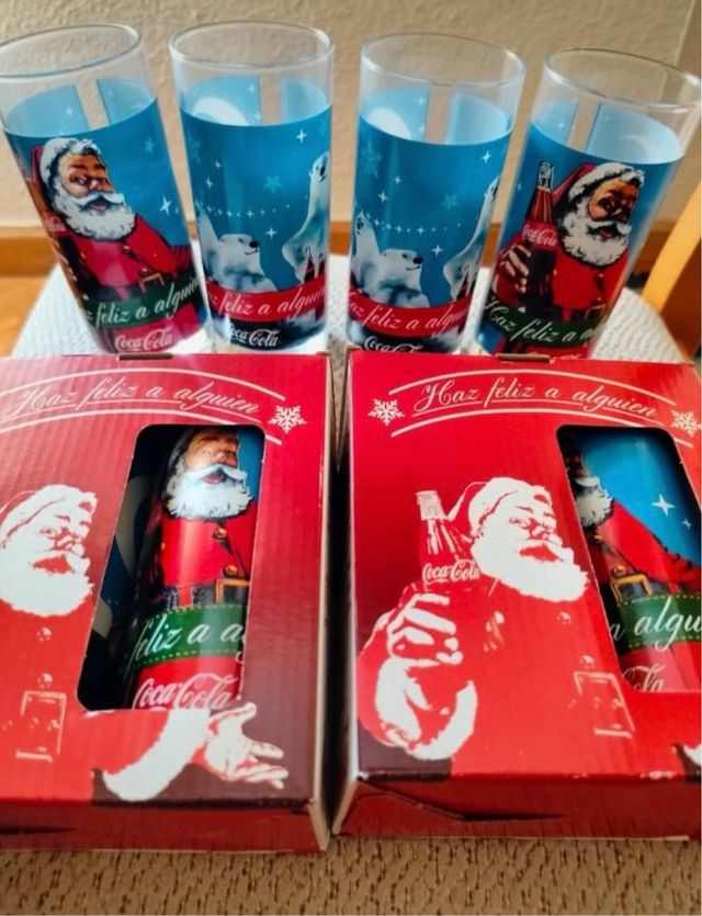 Set 8 Vasos Coca-Cola Navidad Santa Claus