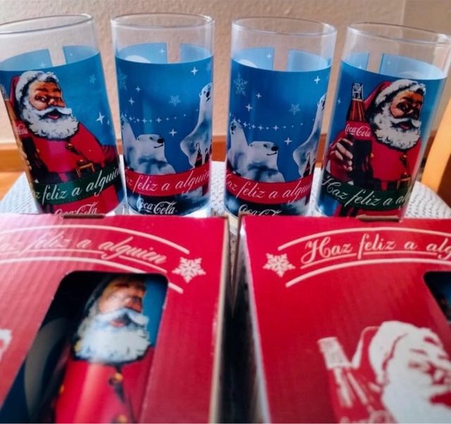 Set 8 Vasos Coca-Cola Navidad Santa Claus