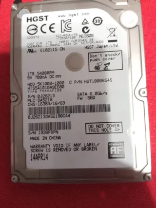 Disco Duro HGST 1TB SATA