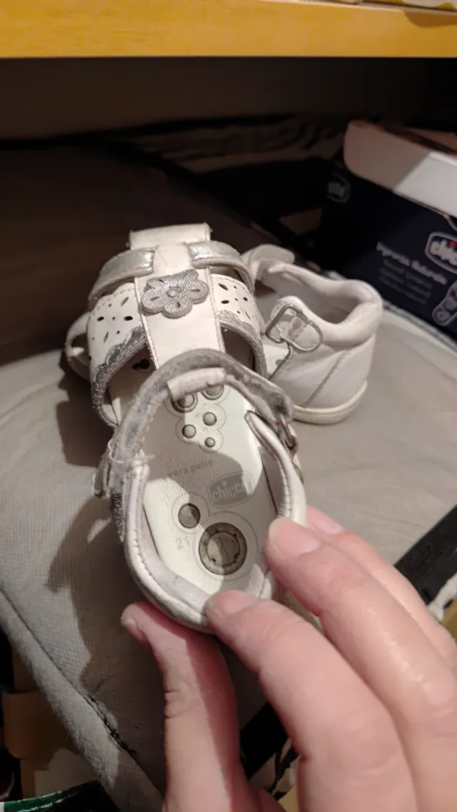 Sandalias Chicco Talla 21 Blancas