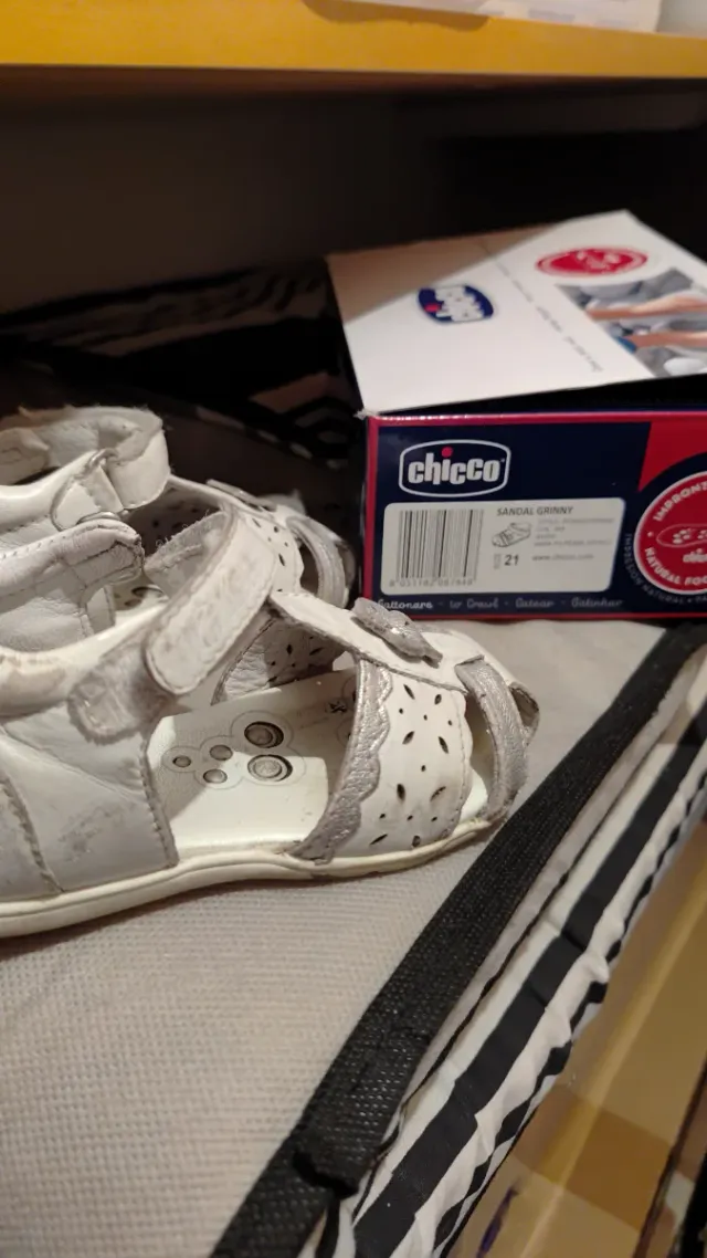 Sandalias Chicco Talla 21 Blancas