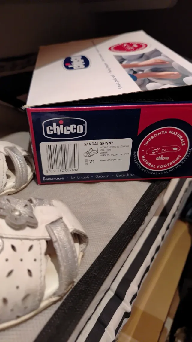 Sandalias Chicco Talla 21 Blancas