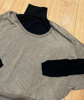 Jersey dorado metalizado manga murciélago