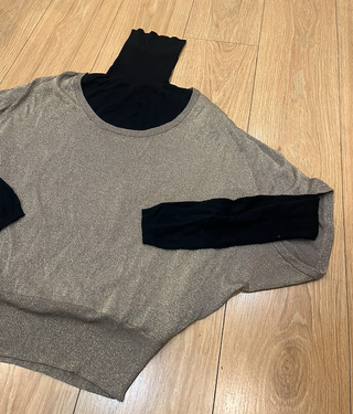 Jersey dorado metalizado manga murciélago