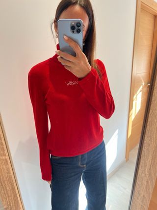 Jersey Cellini Lana Merino Cuello Alto Rojo tallaM