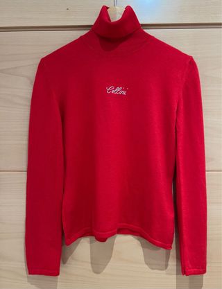 Jersey Cellini Lana Merino Cuello Alto Rojo tallaM