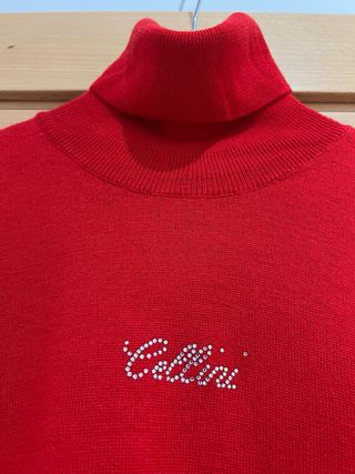 Jersey Cellini Lana Merino Cuello Alto Rojo tallaM