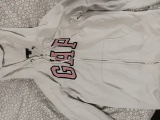 Sudadera Gap Blanca con Logo Rosa