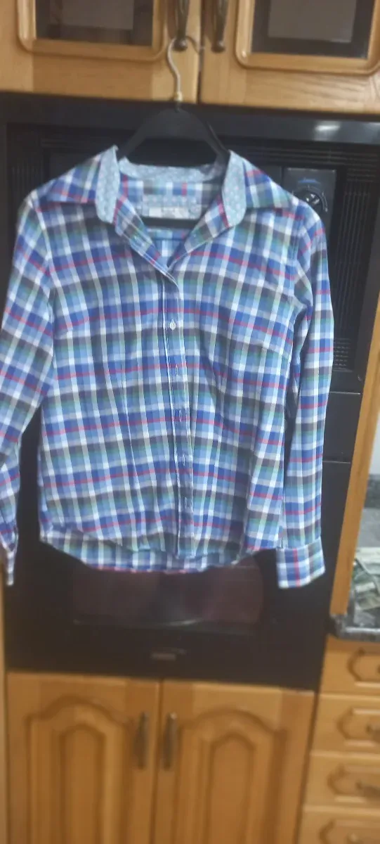 Camisa cuadros azul y multicolor
