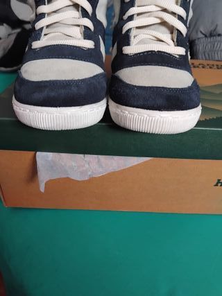 Zapatillas Botas Nobuck Gris y Azul Marino T39