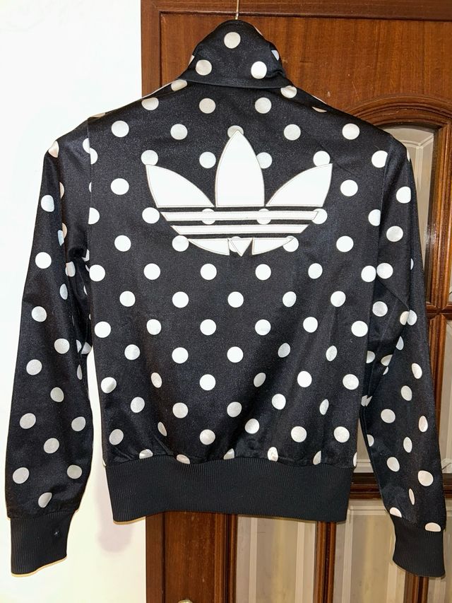 Casaco Adidas Mulher Bolinhas Preto e Branco