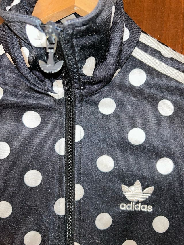 Casaco Adidas Mulher Bolinhas Preto e Branco