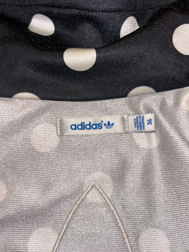 Casaco Adidas Mulher Bolinhas Preto e Branco
