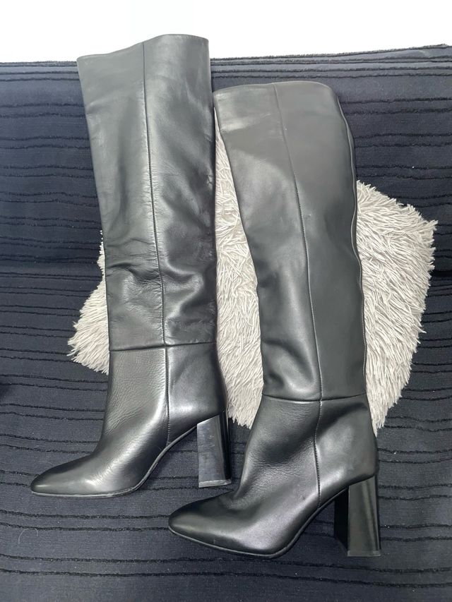 Botas altas de piel Zara