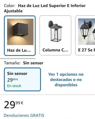 LED  aplique Negro Exterior/Interior Mulandi✅️