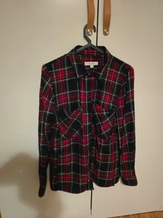 Camisa Cortefiel xadrez azul e vermelha