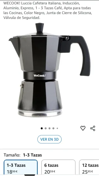 Cafetera Italiana Wecook 3 Tazas