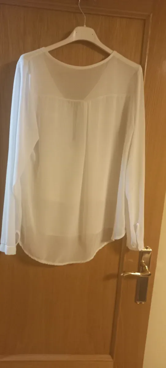 Blusa blanca manga larga