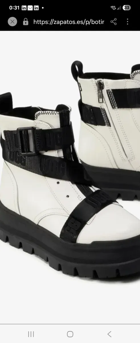 Botines UGG blancos y negros