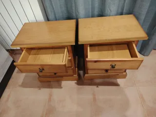 2 Mesitas Madera Pino Natural