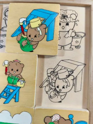 Puzzle madera ositos bebé educativo