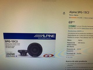 AT002 Altavoces Alpine 200W 4 Ohm