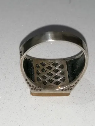 Anillo Plata Hombre Esmeralda y Circonitas